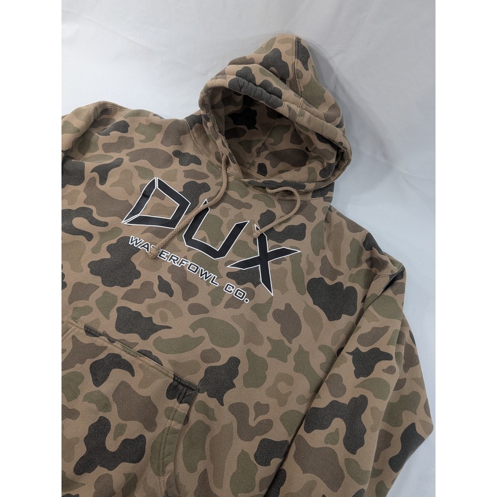DUX Waterfowl Co. Camo Hunting Hoodie‎ Workwear  Size XXL Heavyweight Woodland